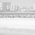 Seal Beach LIfeguard Towers Black and White Panorama Photo Photograph by Paul Velgos
