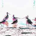 Shorebird party Digital Art by Bruce Block