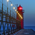 South Haven South Pier Light at Blue Hour
