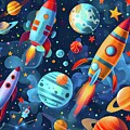 Space_exploration_theme_rockets_and_planets_vibrant_colors_No 1 by Andre Petrov