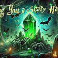 Spooky Halloween Cemetery Scene by Colin Hardman