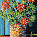 Still Life, Geranium In A Basket by Seeables Visual Arts