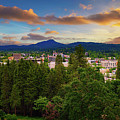 Sunset over Eugene, Oregon, from Skinner Butte Lookout