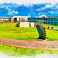 Texas AM University-Corpus Christi - watercolor painting Digital Art by Nicko Prints