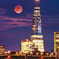 The Shard and red moon, London