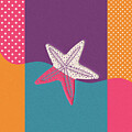 The Starfish Parade, Modern Minimalist Bold Colorful Color Block Art by Ema Paraschiv