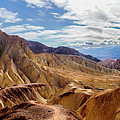 The View From Red Cathedral - Panoramic Look at Golden Canyon in Death Valley by Mike Lee