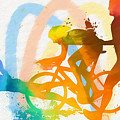 Triathlon Color Splash Poster Painting by Dan Sproul