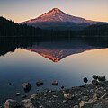 Trillium Lake Golden Hour Mount Hood Reflection by Dan Sproul