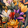 Vibrant Autumn Floral Arrangement by Ted Clifton