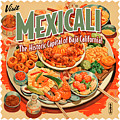 Vintage Style Mexicali, Mexico Postcard by William Scott Koenig