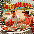 Vintage Style Puerto Nuevo, Mexico Postcard by William Scott Koenig