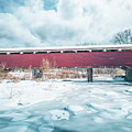 Wehrs Covered Bridge Dramatic Winter Morning by Jason Fink