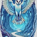 White owl in magic Forest by David McKinney